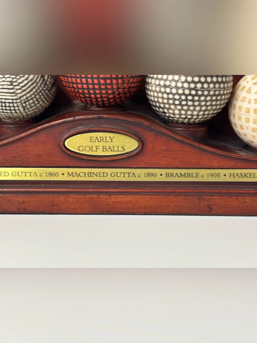 Vintage History of Golf Balls Display Letter Holder/Desk Organizer/ 8